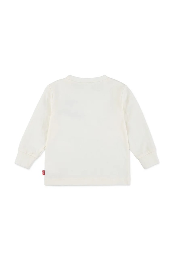 Levi's longsleeve din bumbac pentru copii LEVI AND DOG IN CAR LS 6EP011 bej AW25