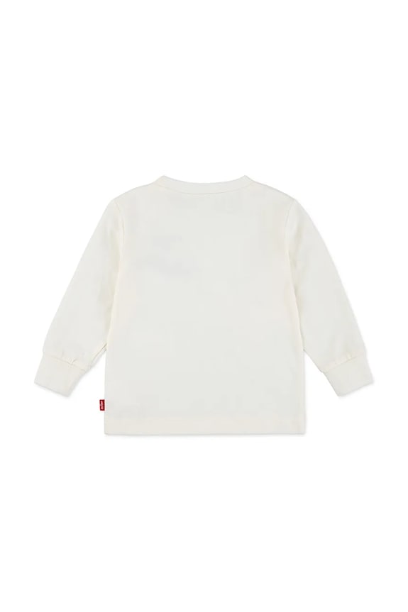 Levi's longsleeve din bumbac pentru copii LEVI AND DOG IN CAR LS 6EP011 bej AW25