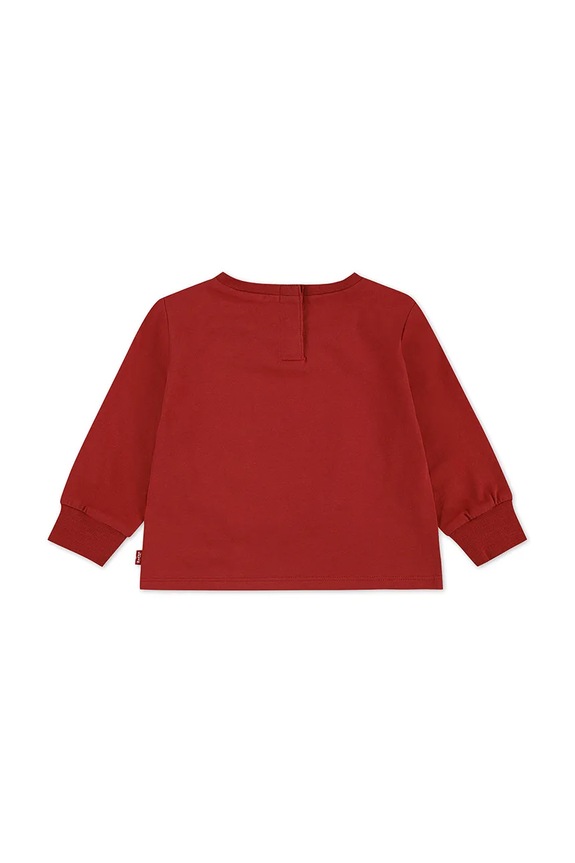 Levi's longsleeve bawełniany dziecięcy LOGO BULLDOG CREST TEE 6EP166 czerwony AW25