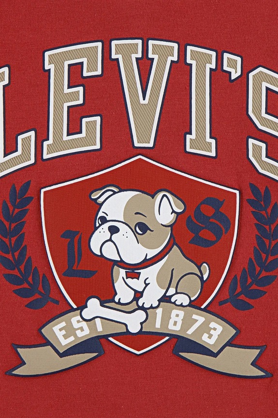 Levi's longsleeve bawełniany dziecięcy LOGO BULLDOG CREST TEE czerwony 6EP166
