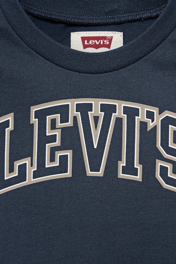 Chłopiec Levi's longsleeve bawełniany niemowlęcy COLLEGIATE LS TEE 6EP410 granatowy