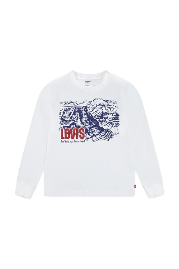 Levi's longsleeve din bumbac pentru copii CANYON LS TEE print bej 8EN992