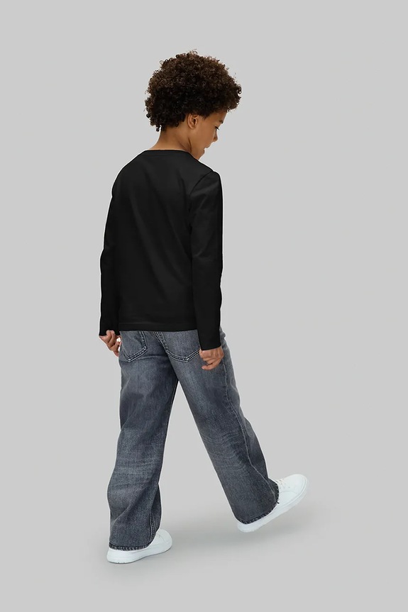 Dječja pamučna majica dugih rukava Calvin Klein Jeans crna IB0IB02587.9BYA
