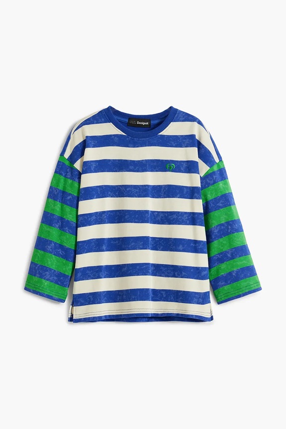 Παιδικό βαμβακερό μακρυμάνικο Desigual 25WBTK11 μπλε AW25