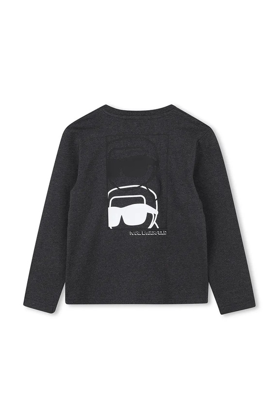 Karl Lagerfeld longsleeve bawełniany dziecięcy Z30951.162.174 szary AW25