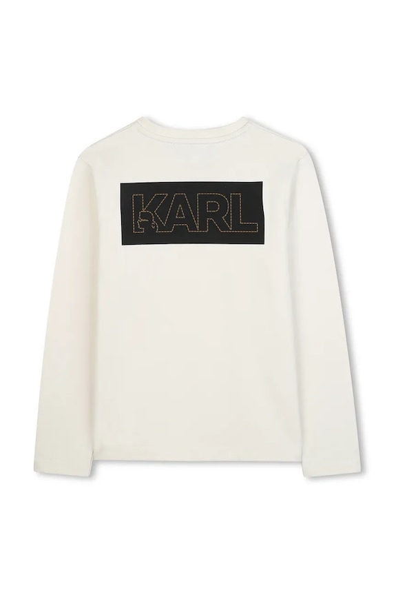 Karl Lagerfeld longsleeve bawełniany dziecięcy Z30955.162.174 biały AW25
