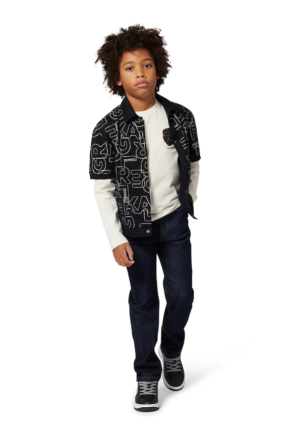 Karl Lagerfeld longsleeve bawełniany dziecięcy biały Z30955.162.174