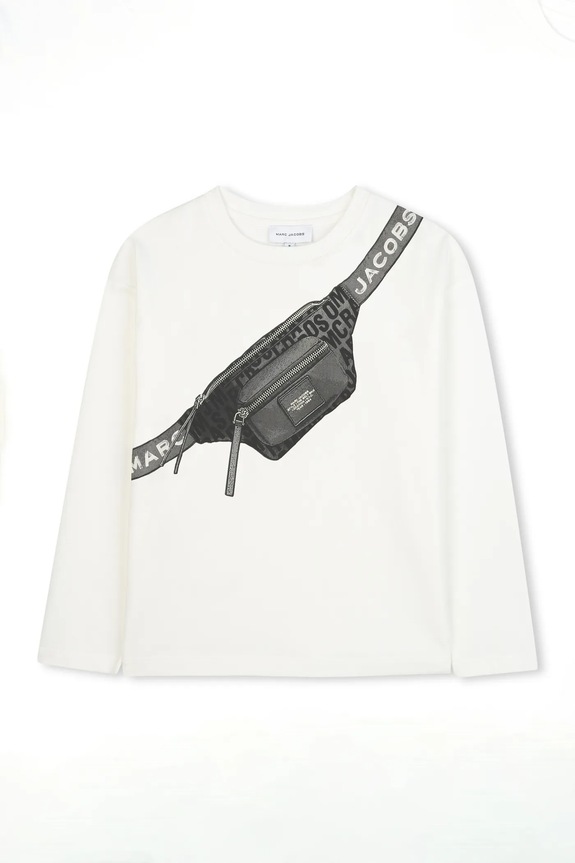 Хлопковый детский лонгслив Marc Jacobs W60635 бежевый AW25