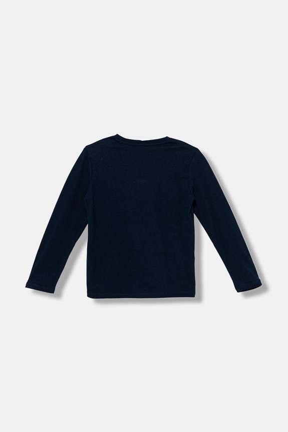 Guess longsleeve bawełniany dziecięcy L5BI03.I3Z14.9BYA granatowy AW25