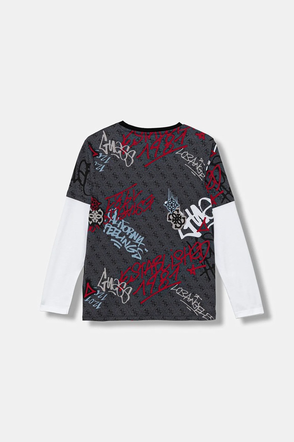 Παιδικό βαμβακερό μακρυμάνικο Guess L5BI08.I3Z14.9BYA γκρί AW25