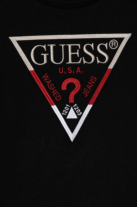 Băieți Guess longsleeve din bumbac pentru copii L5BI35.I3Z14.9BYA negru
