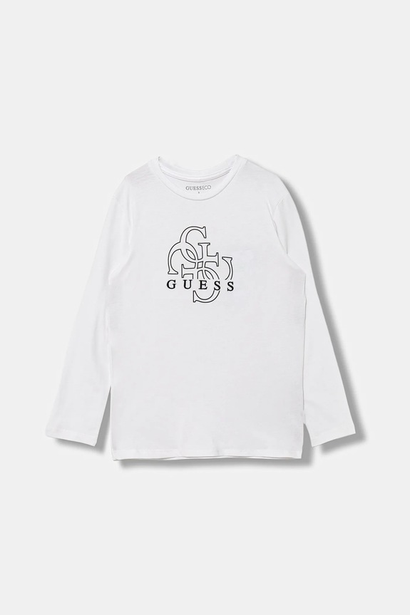 Dječja pamučna majica dugih rukava Guess Planet friendly bijela L5BI39.I3Z14.9BYA