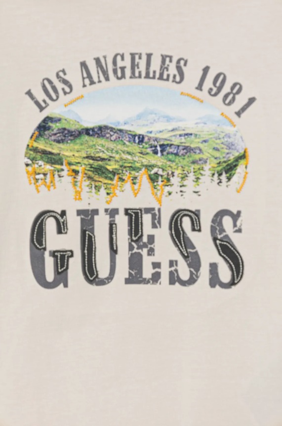 Chłopiec Guess longsleeve bawełniany dziecięcy N5BI13.I3Z14.9BYA beżowy