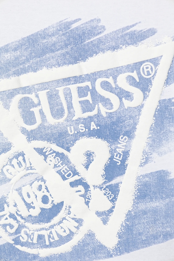 Мальчик Хлопковый детский лонгслив Guess N5BI17.I3Z14.9BYA белый