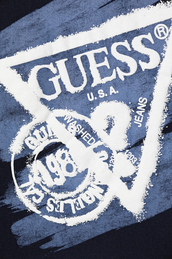Chłopiec Guess longsleeve bawełniany dziecięcy N5BI17.I3Z14.9BYA granatowy