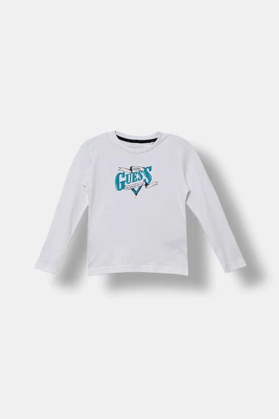 Guess longsleeve din bumbac pentru copii print alb N5BI18.I3Z14.9BYA