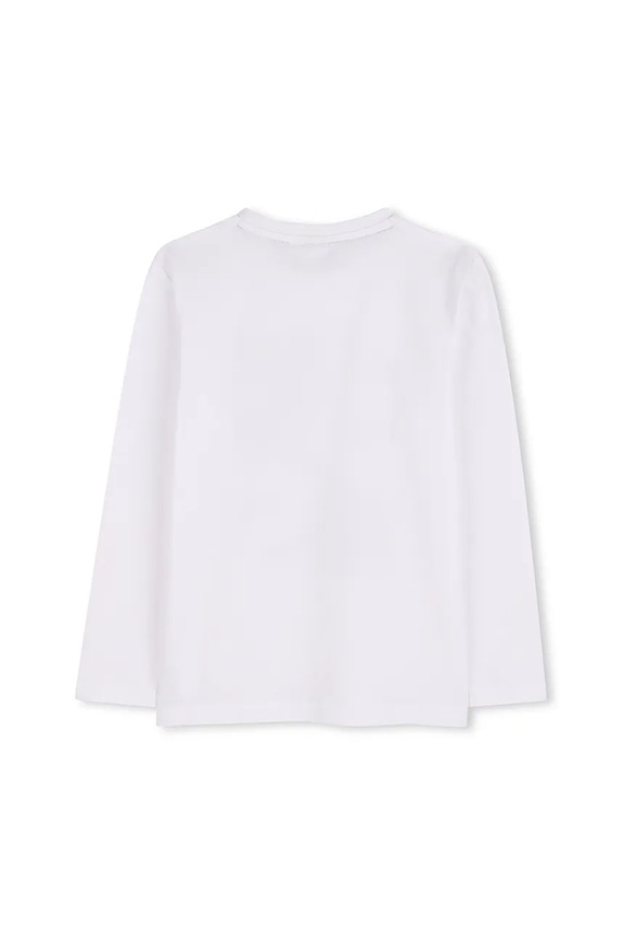 Chłopiec BOSS longsleeve bawełniany dziecięcy J52362.114.150 biały