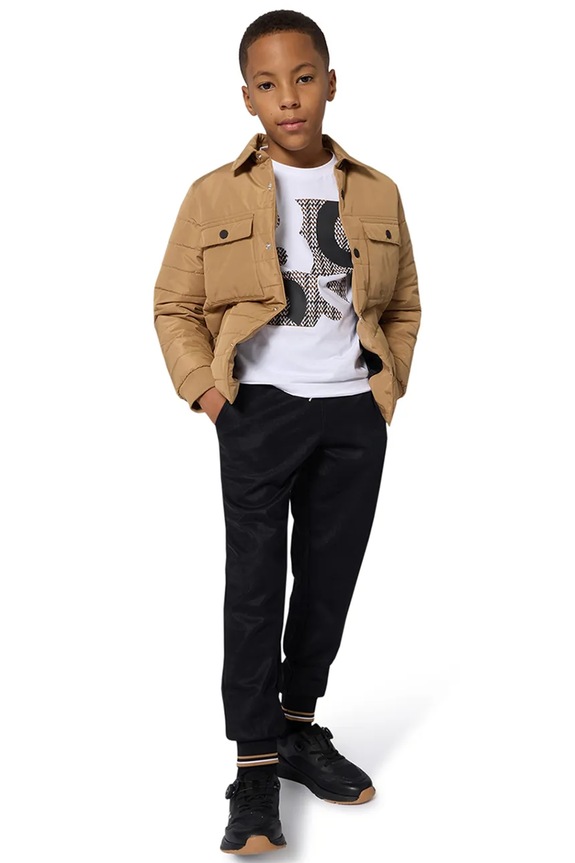 BOSS longsleeve bawełniany dziecięcy J52362.114.150 biały