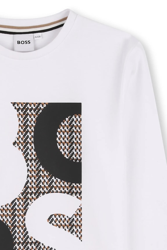 BOSS longsleeve bawełniany dziecięcy biały J52362.114.150
