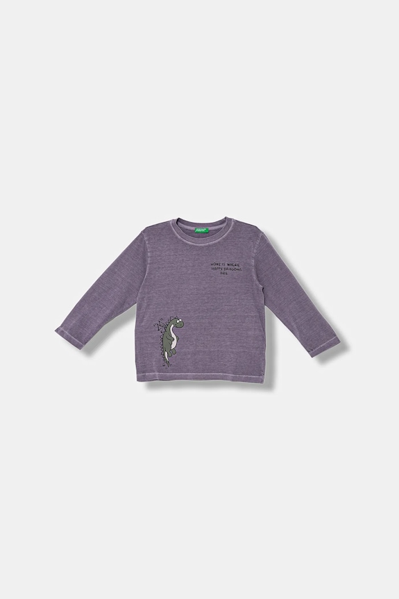 Detská bavlnená košeľa s dlhým rukávom United Colors of Benetton bavlna fialová 3PCMG10K6.P.seasonal