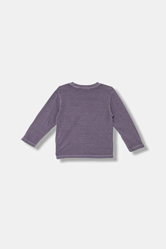 Detská bavlnená košeľa s dlhým rukávom United Colors of Benetton 3PCMG10K6.P.seasonal fialová AW25