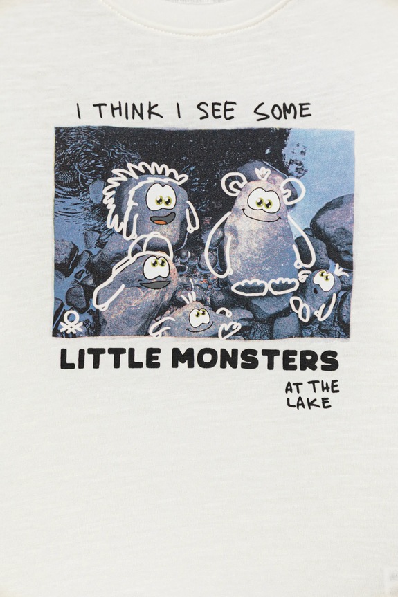 Αγορίστικα Παιδικό βαμβακερό μακρυμάνικο United Colors of Benetton 3TAMG10KM.P.seasonal λευκό