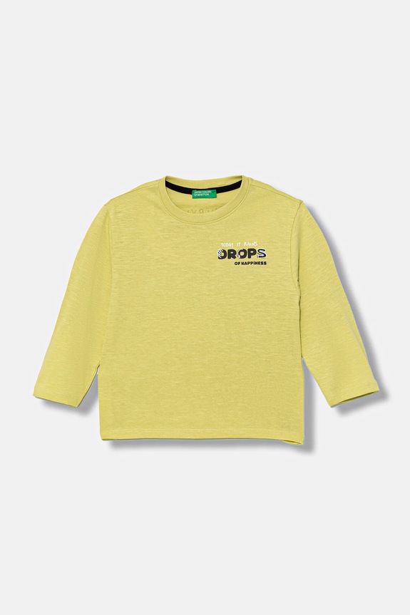 Παιδικό βαμβακερό μακρυμάνικο United Colors of Benetton 3TAMG10KM.P.seasonal πράσινο AW25