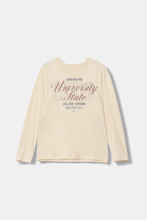 Παιδικό βαμβακερό μακρυμάνικο United Colors of Benetton στάμπα μπεζ 35RYC10QQ.G.seasonal