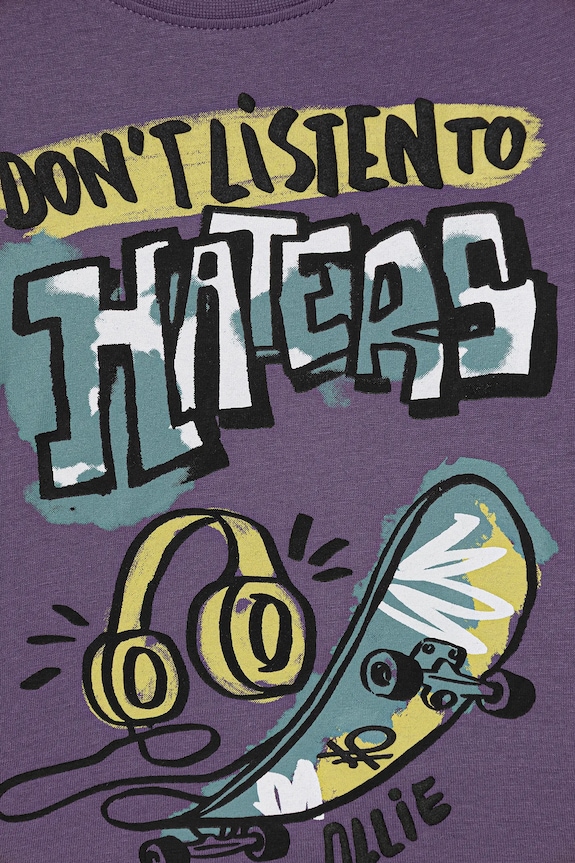 Αγορίστικα Παιδικό βαμβακερό μακρυμάνικο United Colors of Benetton 35RYG10K4.P.seasonal μωβ