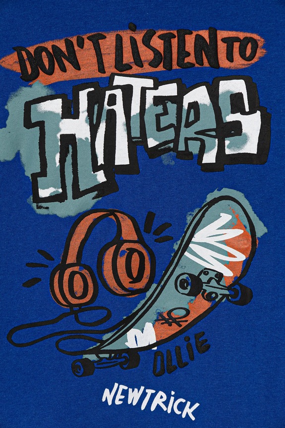 Αγορίστικα Παιδικό βαμβακερό μακρυμάνικο United Colors of Benetton 35RYG10K4.P.seasonal μπλε