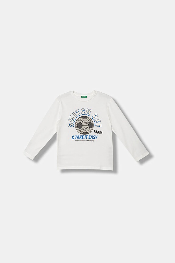 Detská bavlnená košeľa s dlhým rukávom United Colors of Benetton bavlna biela 3I1XC10QR.G.seasonal