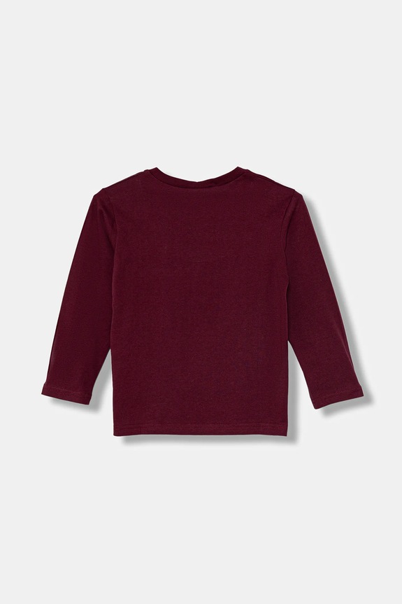 United Colors of Benetton longsleeve din bumbac pentru copii 3I1XG10KH.P.seasonal burgundia AW25