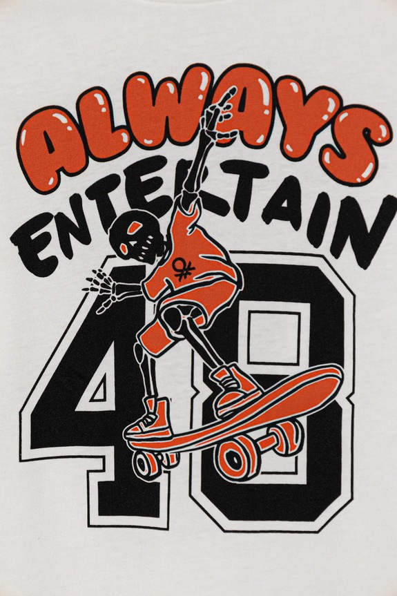 Αγορίστικα Παιδικό βαμβακερό μακρυμάνικο United Colors of Benetton 3JERC10QO.G.seasonal λευκό