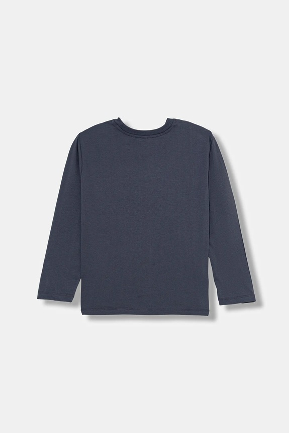 Otroška bombažna majica z dolgimi rokavi United Colors of Benetton 3ATNC10QU.G.Seasonal mornarsko modra AW25