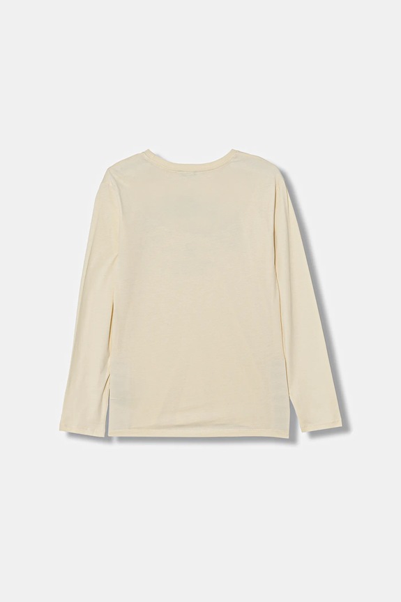 United Colors of Benetton longsleeve din bumbac pentru copii 3ATNC10QU.G.Seasonal bej AW25