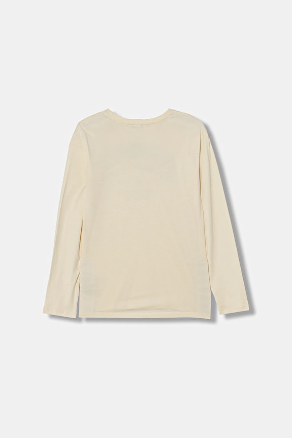 United Colors of Benetton longsleeve din bumbac pentru copii 3ATNC10QU.G.Seasonal bej AW25