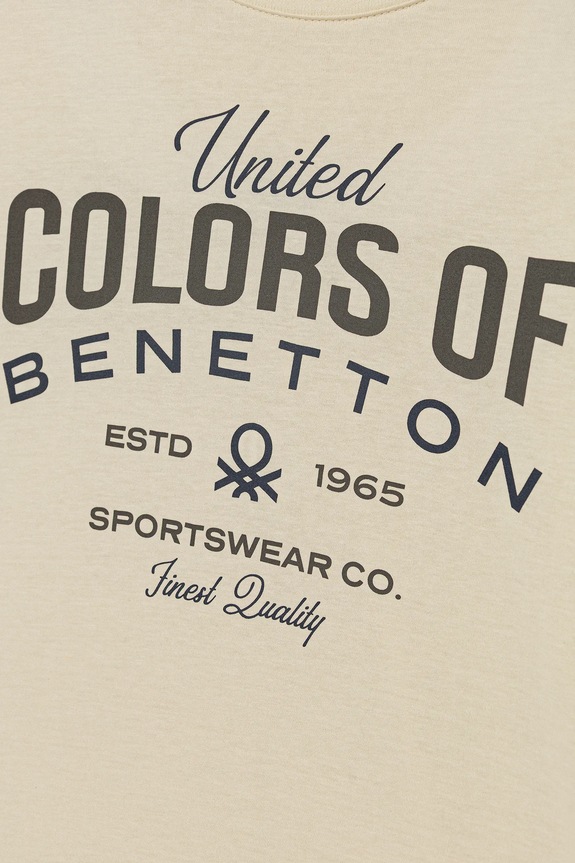 Băieți United Colors of Benetton longsleeve din bumbac pentru copii 3ATNC10QU.G.Seasonal bej
