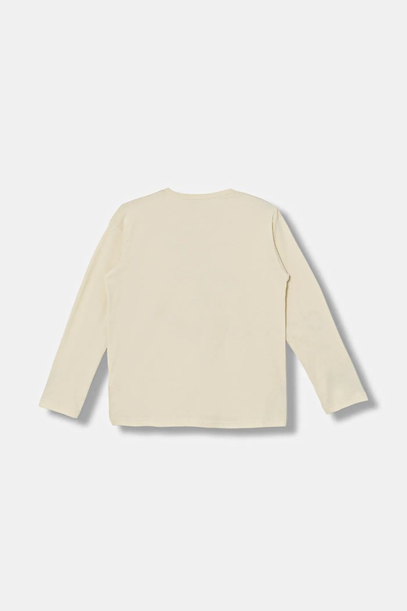 Дитячий бавовняний лонгслів United Colors of Benetton 3ATNC10RL.G.Seasonal бежевий AW25