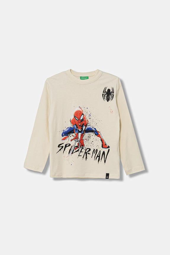 Pyžamové tričko s dlhým rukávom United Colors of Benetton bavlna béžová 3ATNC10RN.G.Seasonal