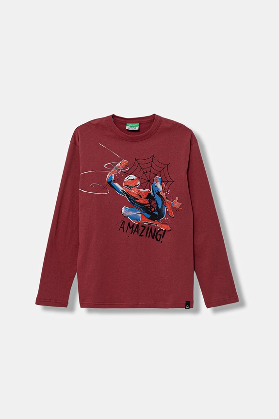 Pyžamové tričko s dlhým rukávom United Colors of Benetton bavlna červená 3ATNC10RN.G.Seasonal