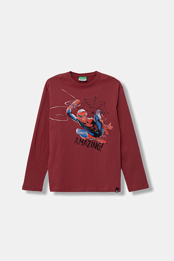 Pyžamové tričko s dlhým rukávom United Colors of Benetton bavlna červená 3ATNC10RN.G.Seasonal