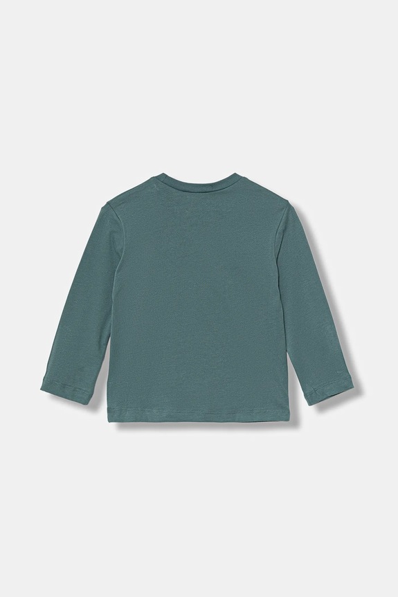 Otroška bombažna majica z dolgimi rokavi United Colors of Benetton 3ATNG10KT.P.Seasonal zelena AW25
