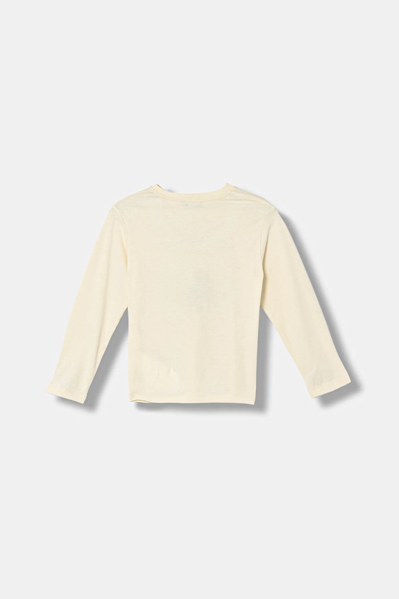 Дитячий бавовняний лонгслів United Colors of Benetton 3ATNG10KU.P.Seasonal бежевий AW25