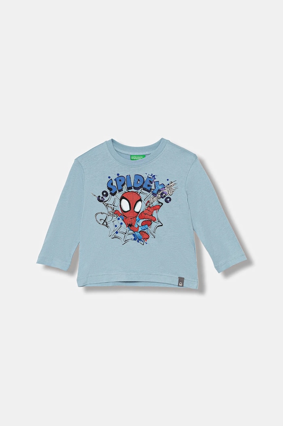 Хлопковый детский лонгслив United Colors of Benetton хлопок голубой 3ATNG10L6.P.Seasonal