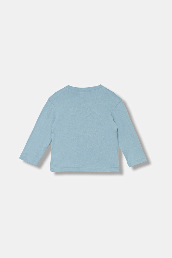 Хлопковый детский лонгслив United Colors of Benetton 3ATNG10L6.P.Seasonal голубой AW25