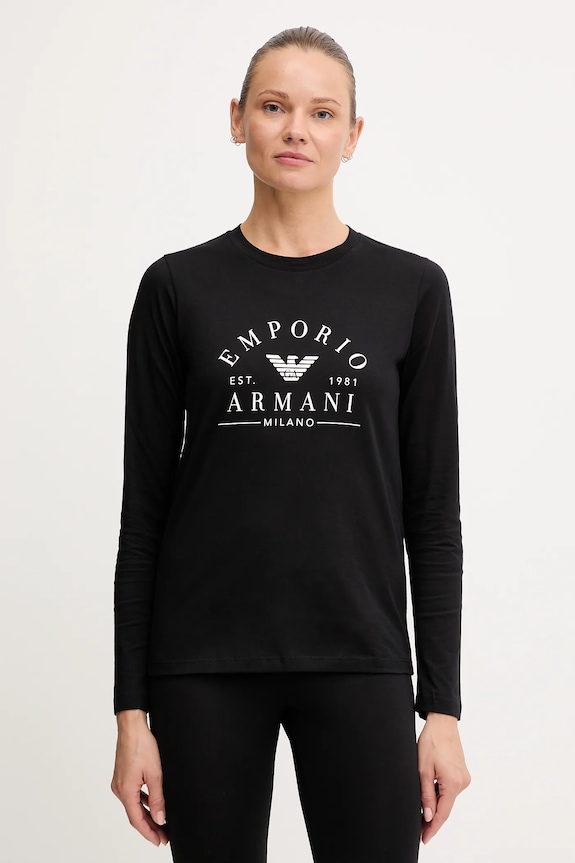 Emporio Armani Underwear longsleeve bawełniany nadruk czarny EW001899.AF15345