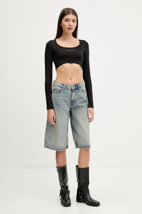 Tommy Jeans longsleeve DW0DW20909 czarny AW25
