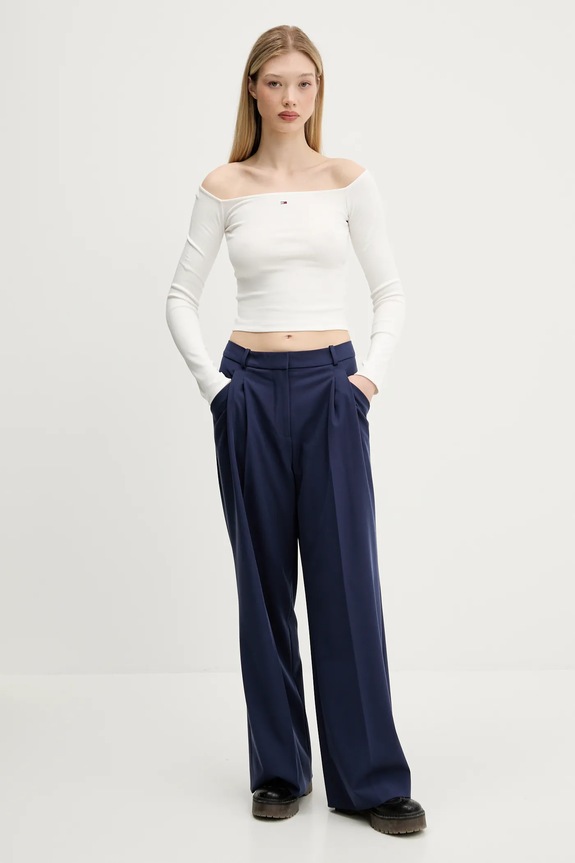 Tričko s dlhým rukávom Tommy Jeans DW0DW20919 béžová AW25