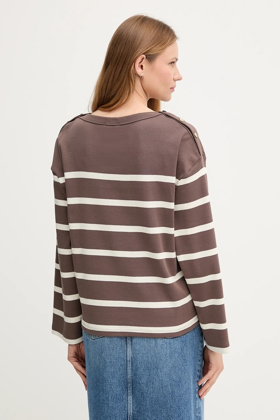 Odzież Tommy Hilfiger longsleeve bawełniany WW0WW45760 brązowy