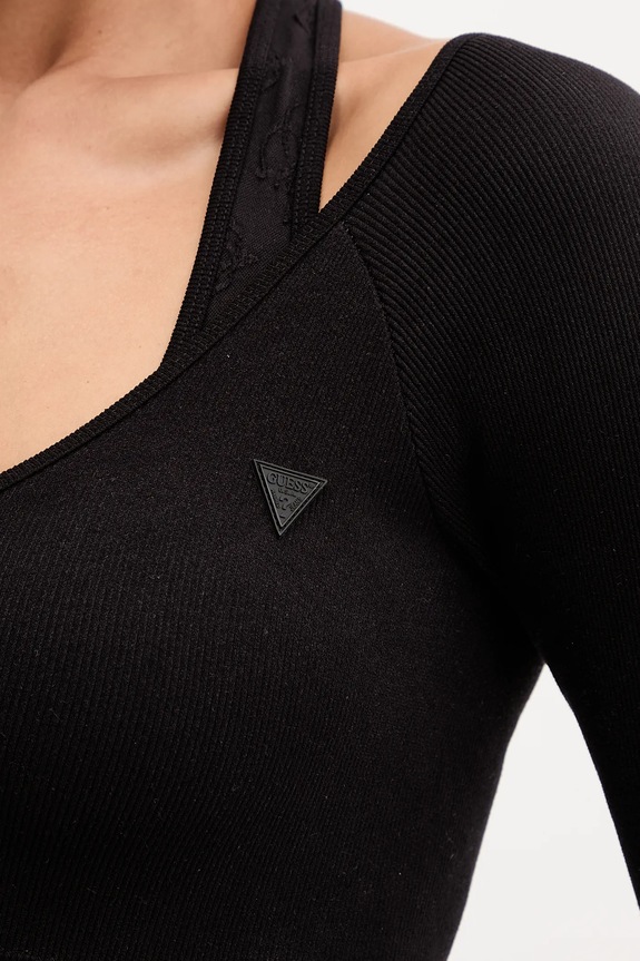 Блуза с дълги ръкави Guess PEONY V5YP06.Z3OA0 черен